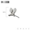 IMPLANT GRADE TITANIUM THREADLESS PUSH IN BUNNY RABBIT EAR CZ TOP PART
